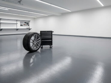 garage moderne avec sol epoxy gris - AMF Rénovation garage moderne avec sol epoxy gris